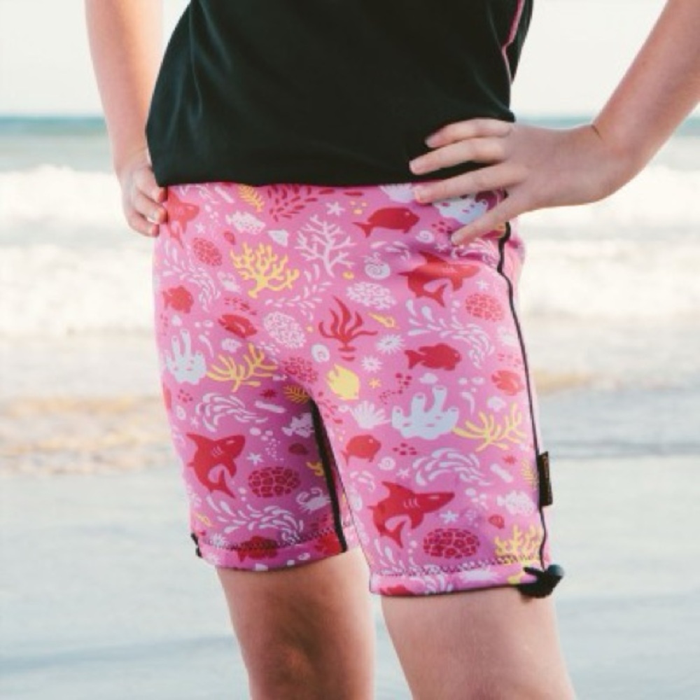 New! Conni Kids Girls Containment Sunset Pink Swim Shorts 6-8